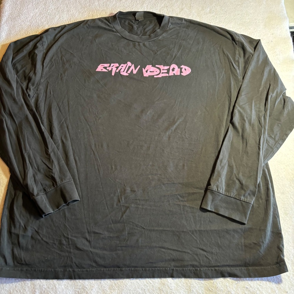 Brain Dead Lost In Void‎ Long Sleeve T Shirt Black Pink Logo Graphic Mens 2XL